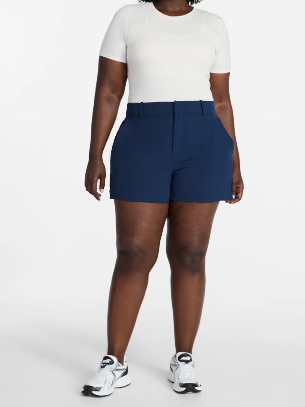 High-Rise Navy Women’s Tailored Shorts